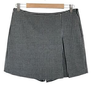 CAbi 5593 Black Gingham Check Plaid Tee Time Slit Skort Skirt Size 8  SKU 5593